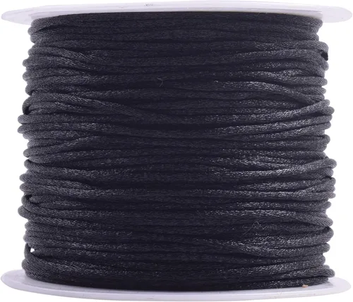 Vista 116 de KONMAY - Cuerda de nailon satinado de seda, 45.72 metros, 0.8mm cola de rata, para nudos chinos, Kumihimo, abalorios, macramé, joyería, Verde manzana