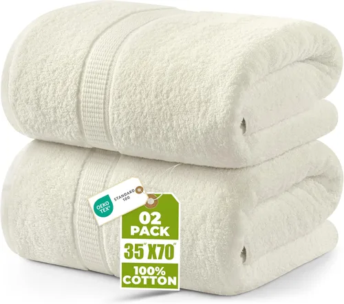 Vista 26 de Utopia Towels - Toalla de baño gigante, 2 unidades, 17.69 oz/yd2 (600 gsm), 100% algodón hilado en anillo, altamente absorbentes y de secado rápido