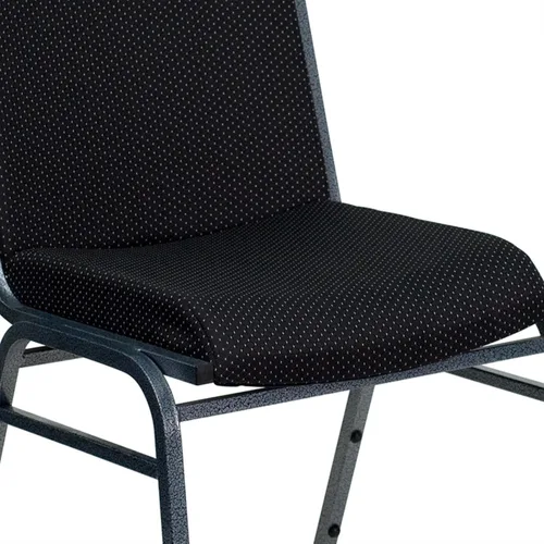 Vista 8 de Flash Furniture HERCULES Series - Silla apilable de tela negra con soporte de pandeo