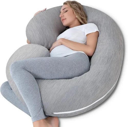 Vista 18 de INSEN Almohada refrescante de embarazo, almohada de maternidad con funda suave de Tencel, en forma de C para mujeres embarazadas y dormir de lado