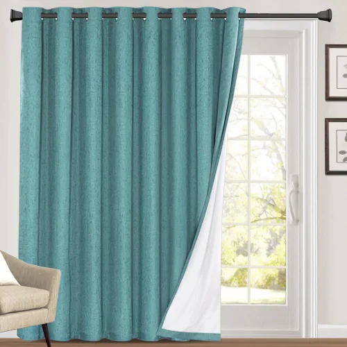Vista 384 de Primitive - Cortinas opacas 100 % de lino texturizado natural para dormitorio, sala de estar, cortinas para ahorra energía, tela de arpillera