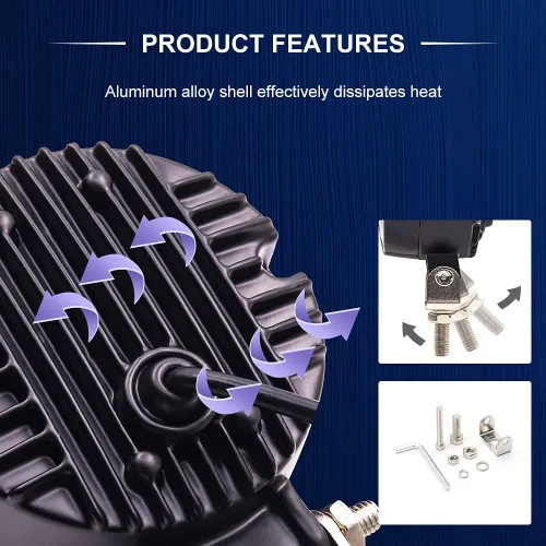 Vista 4 de Luces antiniebla para motocicleta con interruptor, luces auxiliares de motocicleta de 3 pulgadas, luces LED redondas tipo halo, luces exploradoras