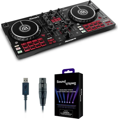 Vista 9 de Numark Mixtrack Pro FX Controlador Serato DJ con 2 cubiertas, mezclador, palas de efectos e interfaz de audio
