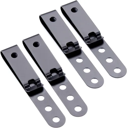 Vista 32 de HolsterSmith - Clip universal de metal para cinturón para hacer fundas, modelo 5, (3 agujeros), color negro táctico