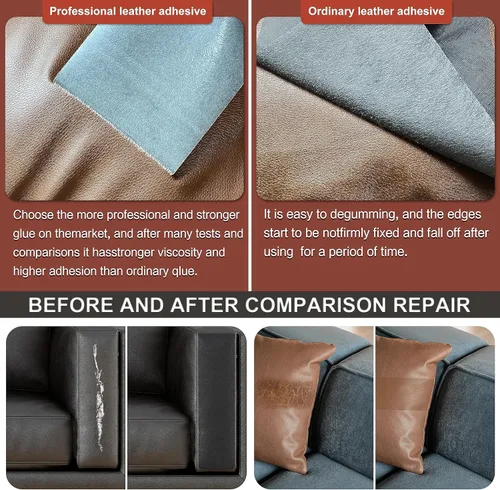 Vista 4 de Kit de cinta adhesiva de reparación de cuero, reparación de cuero autoadhesiva para muebles, sofá, asientos de automóvil, silla de oficina, kit