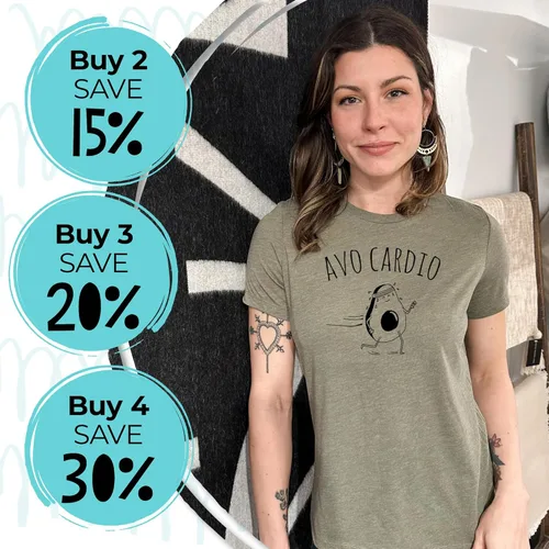 Vista 3 de Camiseta de cuello redondo serigrafiada para mujer, camisas con refranes, azul polvoriento o verde oliva