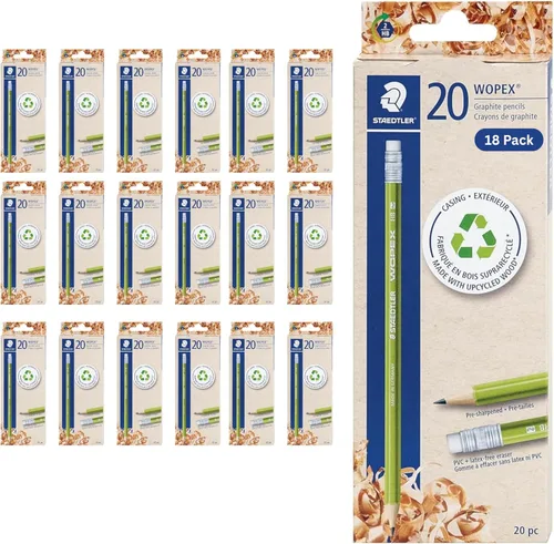 Vista 9 de STAEDTLER WOPEX - Lápices #2 preafilados, paquete de 10, forma triangular ergonómica, resistente a la rotura, superficie antideslizante, polímero