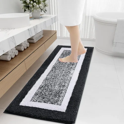 Vista 101 de OLANLY Alfombras de baño 24x16, tapetes de baño extra suaves y absorbentes de microfibra, antideslizantes, lavables a máquina, secan rápido