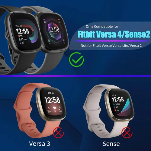 Vista 2 de Paquete de 6 fundas protectoras de pantalla para Fitbit Sense 2 / Versa 4 [cobertura completa], parachoques de policarbonato duro, accesorios