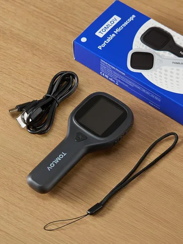 Vista 9 de TOMLOV Microscopio portátil de primer plano P10 Evo: Microscopio digital de monedas 20X para adultos y niños, lupa iluminada con LED con pantalla