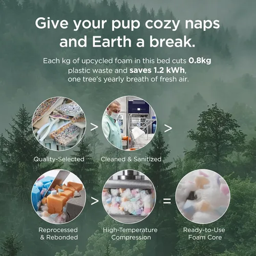 Vista 6 de Bedsure Camas ortopédicas para perros de tamaño grande, cama extra gruesa de apoyo para perros grandes con funda impermeable lavable, sofá cama