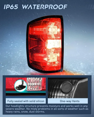 Vista 4 de Ensamble de luz trasera Nilight para Chevy Silverado 1500 2014 2015 2016 2017 2018 2019 2500HD 3500HD 2015-2019 GMC Sierra 3500HD 2019 Silverado
