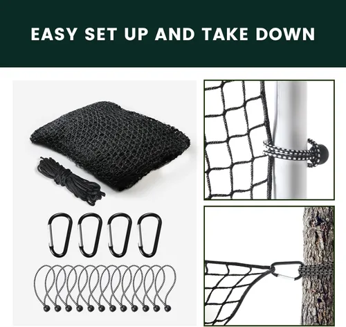 Vista 2 de Sports Netting,Golf Practice Net Hitting Net with 33Feet Nylon Rope Also for Baseball, Hockey, Soccer, LAX and More