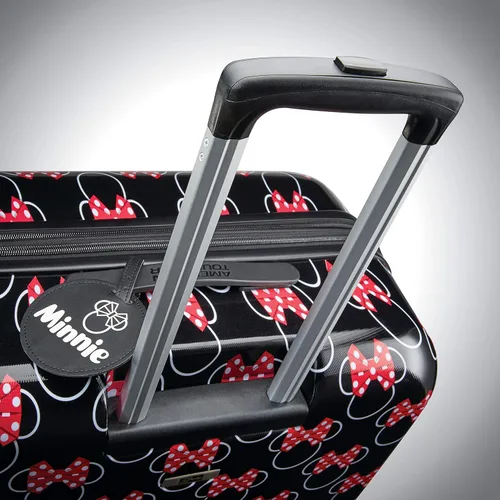 Vista 4 de American Tourister Disney - Equipaje rígido con ruedas giratorias, Negro, blanco, rojoMinnie Mouse Head Bow, Equipaje duro Disney con ruedas
