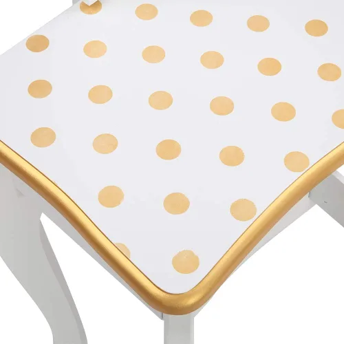 Vista 35 de AOCOROE Juego de mesa de tocador y taburete para niños con espejo, tocador de maquillaje de princesa 2 en 1 con cajón y parte superior desmontable