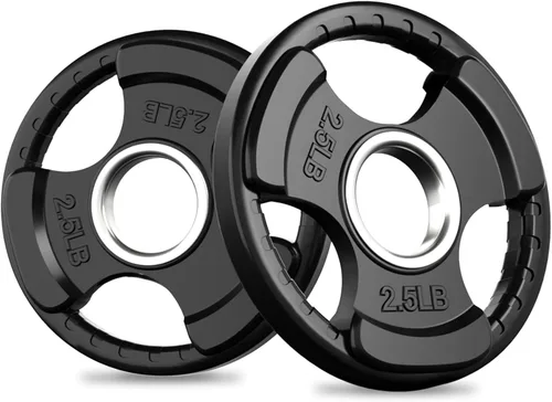 Vista 17 de RitFit Weight Plates for Barbell, 2-Inch Olympic Rubber Grip Plates for Weightlifting and Strength Training in Home & Gym, Single, Pair and Sets