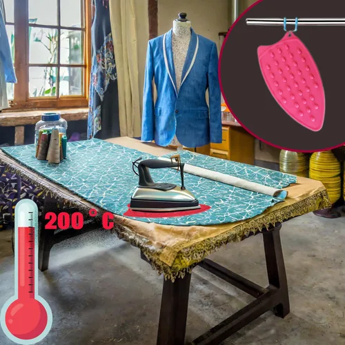 Vista 3 de Paquete de 2 alfombrillas de silicona multifunción resistentes al calor para tabla de planchar, plancha de vapor