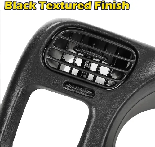 Vista 9 de PIT66 Bisel de tablero de repuesto compatible con Blazer Jimmy Sonoma S10 Bravada 1998-2004 negro (solo compatible con radio DIN individual)