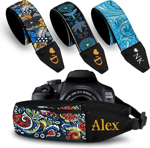 Vista 18 de Art Tribute Camera Strap for All DSLR and Mirrorless Cameras. Add Your Name Or Initials Make It a Personalized Gift