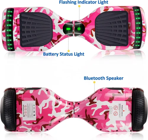 Vista 3 de FLYING-ANT Patinete autoequilibrante de 16.51 cm con altavoz y luces LED rojas