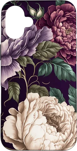 Vista 22 de Elegant Blush Pink & Purple Vintage Floral Rose & Peony Case for iPhone 17