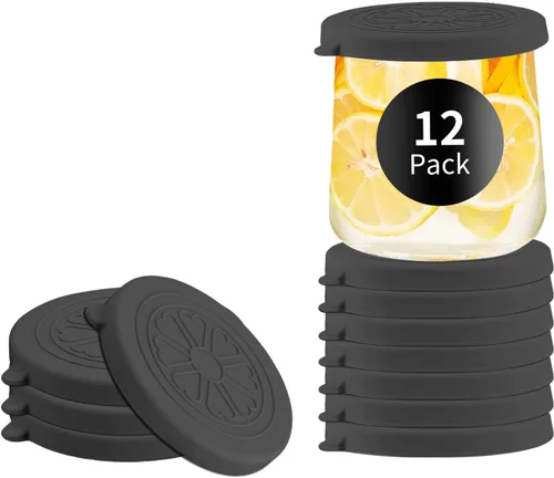 Vista 12 de Tapas de silicona coloridas para tarros de yogur de vidrio de 5 oz Juego de 24 tapas para botellas Oui Herméticas, reutilizables, de grado