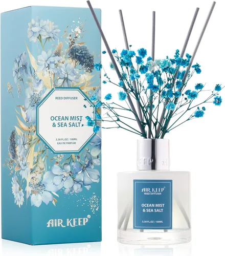 Vista 40 de Airkeep Juego de difusor de varillas – 3.38 onzas líquidas (3.4 fl oz), difusor de aroma de bambú para el hogar, incluye 8 varillas difusoras
