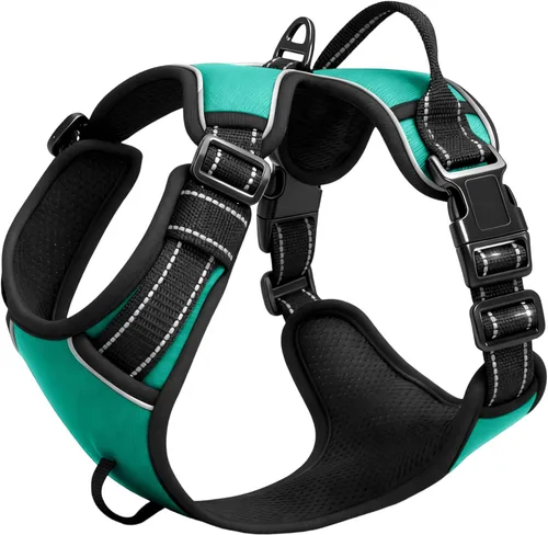 Vista 83 de Arnés para perro sin tirones, chaleco reflectante ajustable y acolchado para mascotas con asa de fácil control, fácil de llevar con nudo elegante