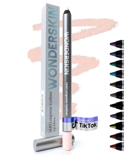 Vista 15 de Wonderskin Lápiz delineador de ojos, 1440 de larga duración, color negro profundo, impermeable, afilable y a prueba de manchas (regaliz)