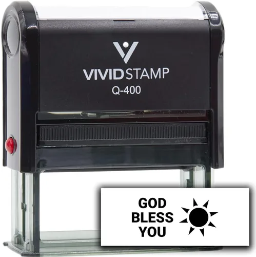 Vista 7 de Vivid Stamp Sello de goma entintado God Bless You Self (tinta negra) - Q-300
