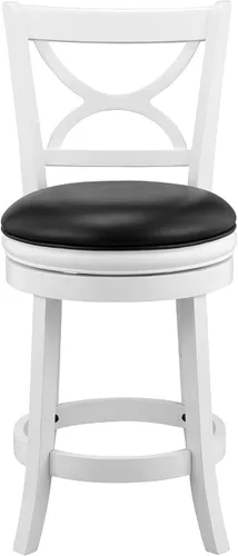 Vista 18 de Ball & Cast Taburetes giratorios tapizados para mostrador de cocina, taburetes de bar de 24 pulgadas de altura del asiento, silla de taburete