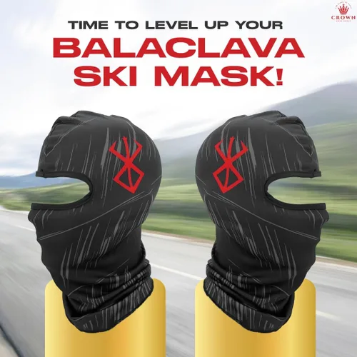 Vista 7 de Anime Ski Mask with Design - Balaclava Summer Skii and Winter Masks for Men Women, Face Cover Windproof UV Protection
