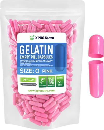 Vista 15 de XPRS Nutra Size 0 Empty Capsules - 100 Count Empty Gelatin Capsules - Pills DIY Capsule Filling - Pure Bovine Pill Gel Caps for Do-It-Yourself