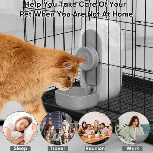 Vista 7 de Dispensador de agua automático colgante de 28 onzas, botella de agua de conejo, conejillo de indias, hurón para jaula, adecuado para cachorros