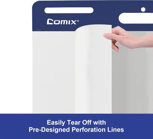 Vista 8 de Comix Almohadilla de caballete pegajoso, papel de 20 x 23 pulgadas para profesores, papel de caballete autoadhesivo grande, 30 hojas/bloc, 12 blocs