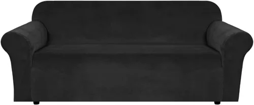 Vista 96 de H.VERSAILTEX Funda de terciopelo elástico para sillón, funda para sillón de 1 cojín para sala de estar, funda de muebles hecha de terciopelo grueso