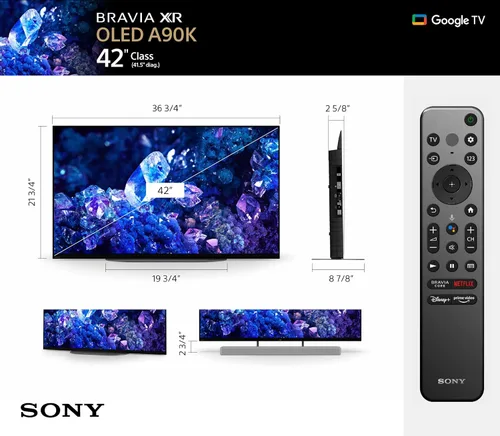 Vista 6 de Sony Televisor 4K Ultra HD de 42 pulgadas Serie A90K: BRAVIA XR OLED Smart Google TV con Dolby Vision HDR y características exclusivas