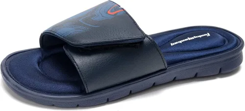 Vista 7 de FUNKYMONKEY Sandalias de espuma viscoelástica para hombre, sandalias deslizantes ajustables con correa gráfica para exteriores