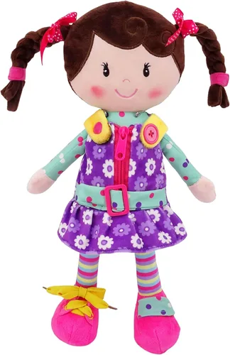 Vista 8 de Snuggle Stuffs Sugar Snap - Muñeca de peluche para aprender a vestir para niños pequeños, 15 pulgadas, regalos para niñas de 2 años