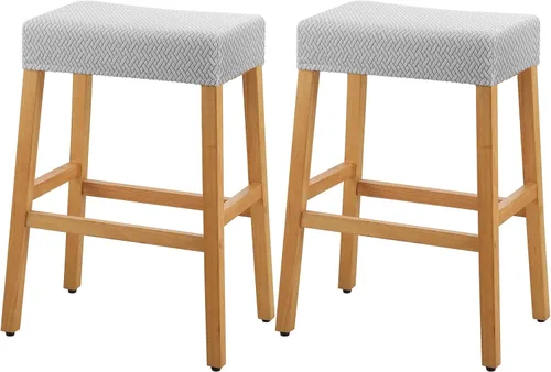 Vista 46 de YISUN Fundas de taburete rectangulares, paquete de 2 fundas elásticas impermeables para asiento de silla de montar, taburetes de bar, sillas de bar