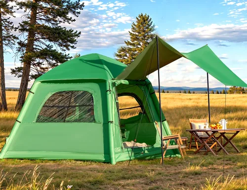 Vista 12 de YOLENY Inflatable Camping Tent for 4-6 Person, Easy Setup Portable Water-Resistant Cabin Tent with Mesh Windows & Pumps