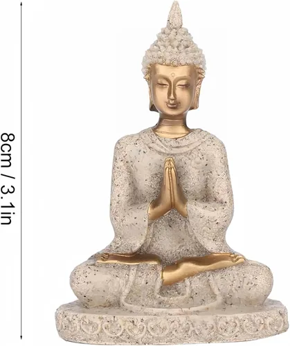 Vista 2 de Ulalaza Estatua de Buda para meditación, decoración del hogar, estatuas tailandesas de resina para manualidades