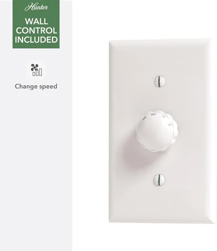 Vista 5 de Hunter - Presto Indoor Ceiling Fan, Wall Control, 52-inch, Casual-style, 3-speed WhisperWind Motor, for living rooms, bedrooms, home offices