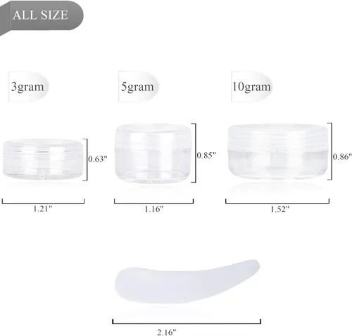 Vista 2 de 25 recipientes de muestra de 0.18 oz, frascos vacíos de 0.17 onzas líquidas con tapas, pequeños recipientes para cosméticos, mini frascos de muestra