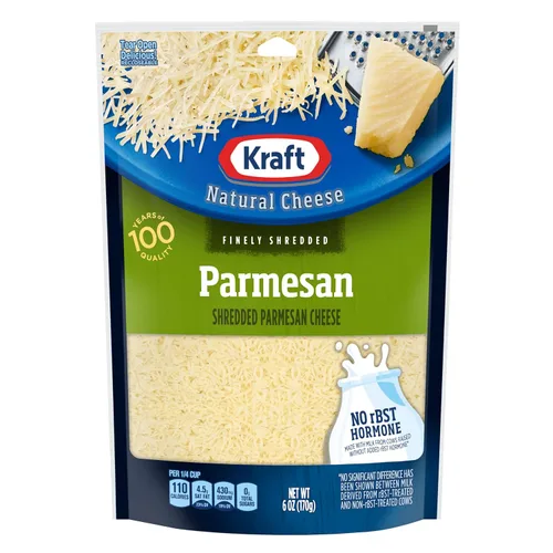 Vista 8 de Kraft Natural Finely Shredded Parmesan Cheese (6 oz Bag)
