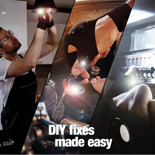 Vista 6 de Guantes de linterna LED manos libres Mylivell, regalos para el Día del Padre para pesca, linterna de camping gadgets para hombres, guantes con luces