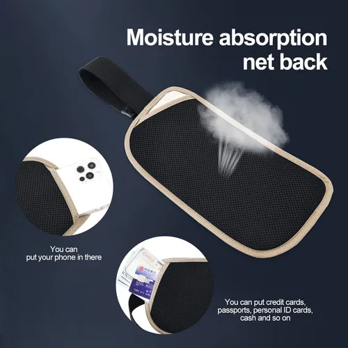 Vista 134 de DAITET Cinturón de dinero, soporte para pasaporte, cartera de viaje oculta segura con bloqueo RFID, riñonera encubierta (negro), Negro, Rfid