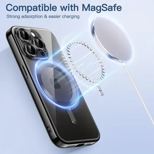 Vista 4 de JETech Funda magnética para iPhone 15 Pro, color negro