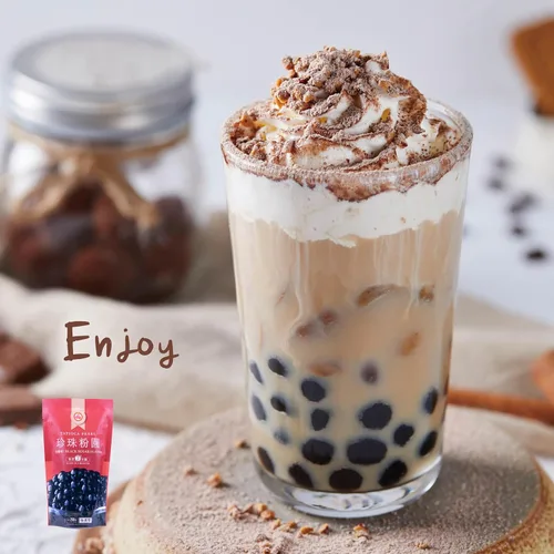 Vista 6 de WuFuYuan Boba Tapioca Pearl, sabor a azúcar negro, lista en 5 minutos, 8.8 onzas (3 paquetes)