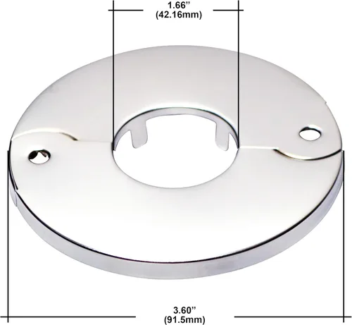 Vista 2 de Brida dividida para placa de piso y techo, se adapta a tuberías galvanizadas IPS de 1-1/4 pulgadas o tubería de cobre de 1-1/2 pulgadas, acabado